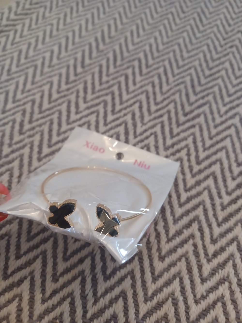Black Butterfly Bracelet - Gold Tone